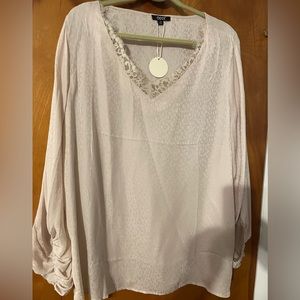 Oddi animal print sheer cream shirt